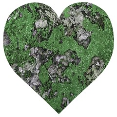 Modern Camo Grunge Print Wooden Puzzle Heart by dflcprintsclothing