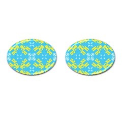 Abstract Pattern Geometric Backgrounds   Cufflinks (oval) by Eskimos