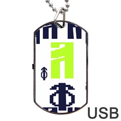 Abstract Pattern Geometric Backgrounds   Dog Tag Usb Flash (one Side) by Eskimos