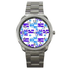 Abstract Pattern Geometric Backgrounds   Sport Metal Watch by Eskimos