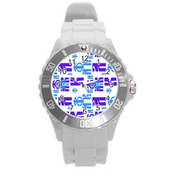 Abstract pattern geometric backgrounds   Round Plastic Sport Watch (L)