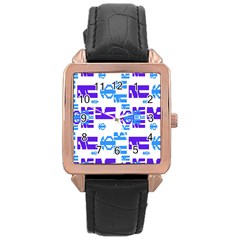 Abstract pattern geometric backgrounds   Rose Gold Leather Watch 