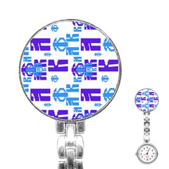 Abstract pattern geometric backgrounds   Stainless Steel Nurses Watch