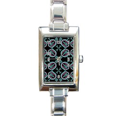 Abstract Pattern Geometric Backgrounds   Rectangle Italian Charm Watch by Eskimos