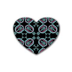 Abstract Pattern Geometric Backgrounds   Rubber Heart Coaster (4 Pack)