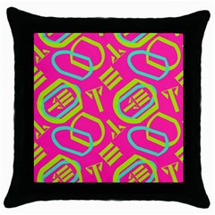 Abstract Pattern Geometric Backgrounds   Throw Pillow Case (black) by Eskimos