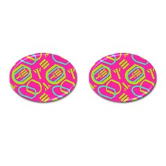 Abstract Pattern Geometric Backgrounds   Cufflinks (oval) by Eskimos