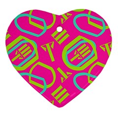 Abstract Pattern Geometric Backgrounds   Heart Ornament (two Sides)