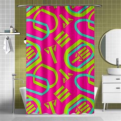 Abstract Pattern Geometric Backgrounds   Shower Curtain 48  X 72  (small)  by Eskimos