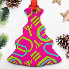 Abstract Pattern Geometric Backgrounds   Christmas Tree Ornament (two Sides) by Eskimos