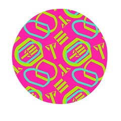 Abstract Pattern Geometric Backgrounds   Mini Round Pill Box