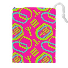 Abstract Pattern Geometric Backgrounds   Drawstring Pouch (5xl) by Eskimos