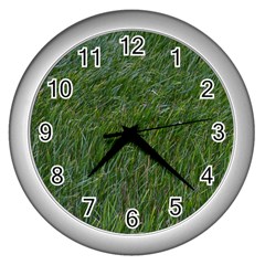 Green Carpet Wall Clock (silver) by DimitriosArt