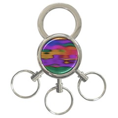 Puzzle Landscape In Beautiful Jigsaw Colors 3-ring Key Chain by pepitasart