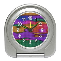 Puzzle Landscape In Beautiful Jigsaw Colors Travel Alarm Clock by pepitasart