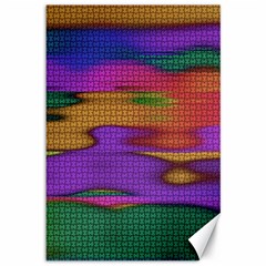 Puzzle Landscape In Beautiful Jigsaw Colors Canvas 12  X 18  by pepitasart