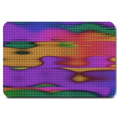 Puzzle Landscape In Beautiful Jigsaw Colors Large Doormat  by pepitasart