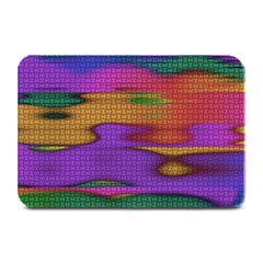 Puzzle Landscape In Beautiful Jigsaw Colors Plate Mats by pepitasart