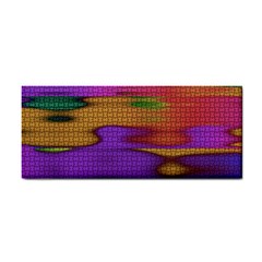 Puzzle Landscape In Beautiful Jigsaw Colors Hand Towel by pepitasart