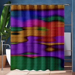 Puzzle Landscape In Beautiful Jigsaw Colors Shower Curtain 60  X 72  (medium)  by pepitasart