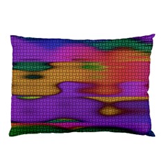 Puzzle Landscape In Beautiful Jigsaw Colors Pillow Case (two Sides) by pepitasart