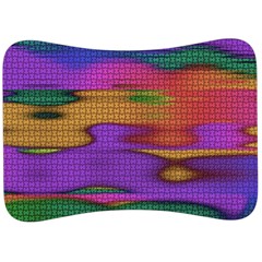 Puzzle Landscape In Beautiful Jigsaw Colors Velour Seat Head Rest Cushion by pepitasart