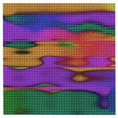 Puzzle Landscape In Beautiful Jigsaw Colors Wooden Puzzle Square by pepitasart