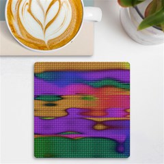 Puzzle Landscape In Beautiful Jigsaw Colors Uv Print Square Tile Coaster  by pepitasart