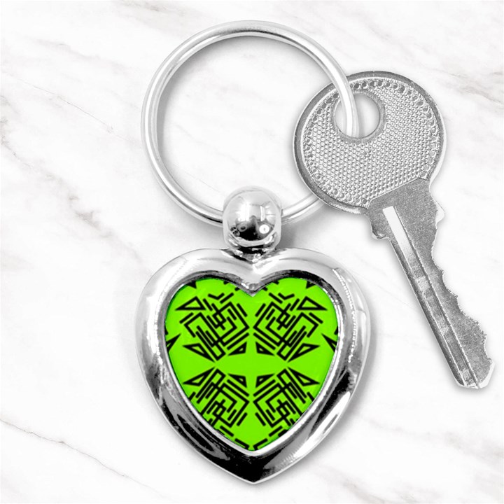 Abstract pattern geometric backgrounds   Key Chain (Heart)