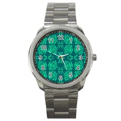 Abstract Pattern Geometric Backgrounds   Sport Metal Watch by Eskimos