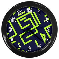 Abstract Pattern Geometric Backgrounds   Wall Clock (black) by Eskimos