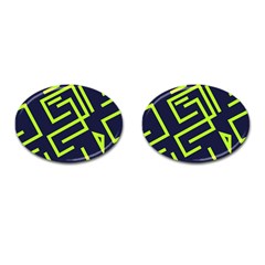 Abstract Pattern Geometric Backgrounds   Cufflinks (oval) by Eskimos