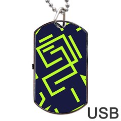 Abstract Pattern Geometric Backgrounds   Dog Tag Usb Flash (one Side) by Eskimos