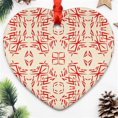 Abstract Pattern Geometric Backgrounds   Heart Ornament (two Sides) by Eskimos