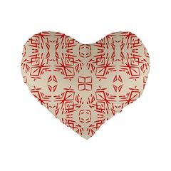 Abstract Pattern Geometric Backgrounds   Standard 16  Premium Flano Heart Shape Cushions by Eskimos