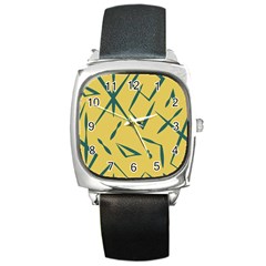 Abstract Pattern Geometric Backgrounds   Square Metal Watch by Eskimos