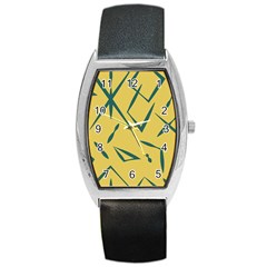 Abstract Pattern Geometric Backgrounds   Barrel Style Metal Watch by Eskimos