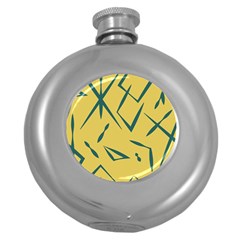 Abstract Pattern Geometric Backgrounds   Round Hip Flask (5 Oz) by Eskimos