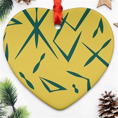 Abstract Pattern Geometric Backgrounds   Heart Ornament (two Sides) by Eskimos