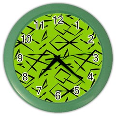 Abstract Pattern Geometric Backgrounds   Color Wall Clock by Eskimos