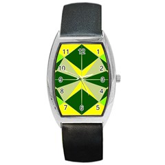 Abstract Pattern Geometric Backgrounds   Barrel Style Metal Watch by Eskimos