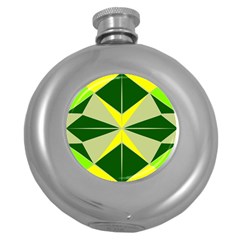 Abstract Pattern Geometric Backgrounds   Round Hip Flask (5 Oz) by Eskimos