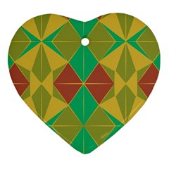 Abstract Pattern Geometric Backgrounds   Heart Ornament (two Sides) by Eskimos