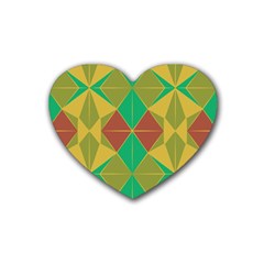 Abstract Pattern Geometric Backgrounds   Rubber Heart Coaster (4 Pack) by Eskimos