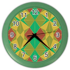 Abstract Pattern Geometric Backgrounds   Color Wall Clock by Eskimos