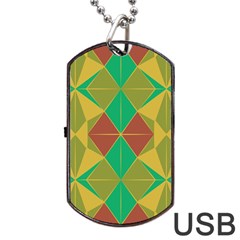 Abstract Pattern Geometric Backgrounds   Dog Tag Usb Flash (two Sides) by Eskimos