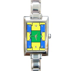 Abstract Pattern Geometric Backgrounds   Rectangle Italian Charm Watch by Eskimos