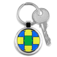 Abstract Pattern Geometric Backgrounds   Key Chain (round) by Eskimos