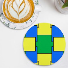 Abstract Pattern Geometric Backgrounds   Uv Print Round Tile Coaster by Eskimos