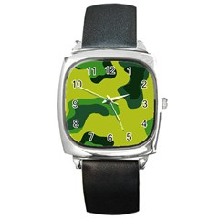 Abstract Pattern Geometric Backgrounds   Square Metal Watch by Eskimos